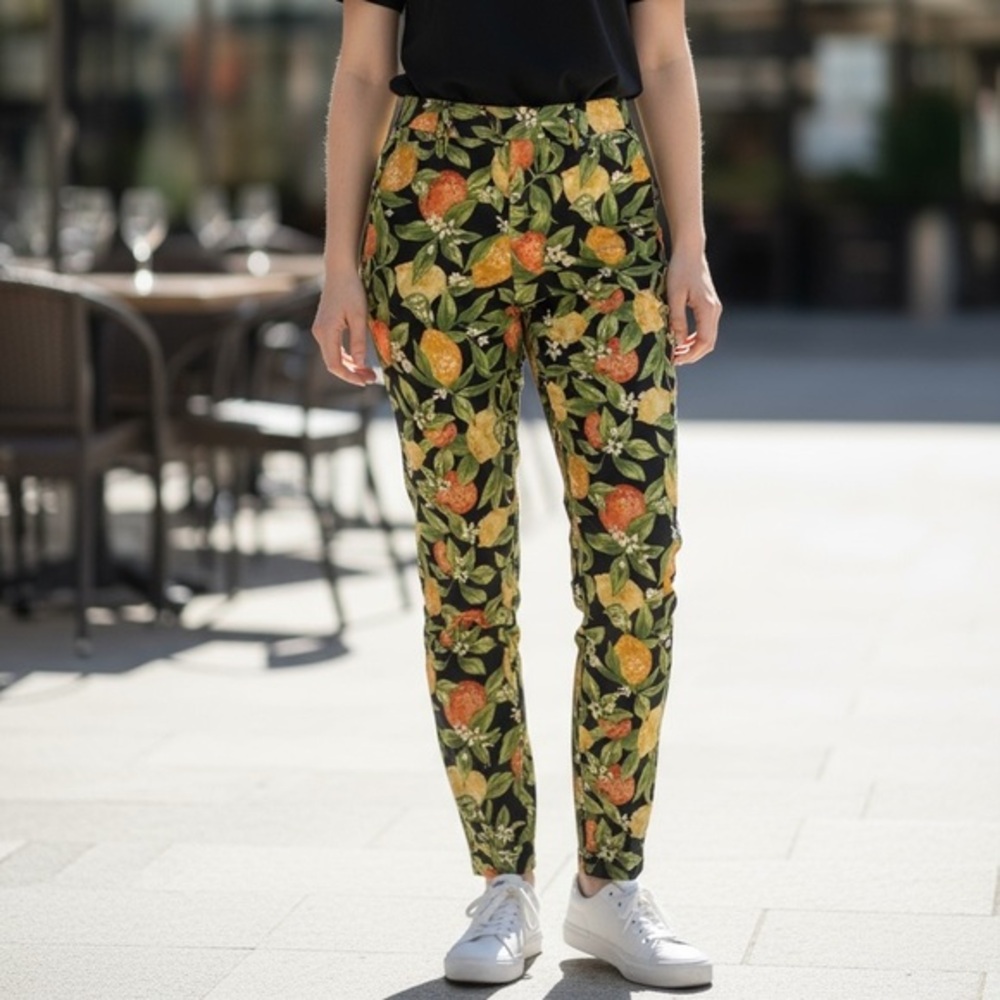 Vintage Talbots citrus print cotton pants